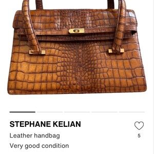 Vintage Stephane Kelian Tan Croc-Embossed Bag